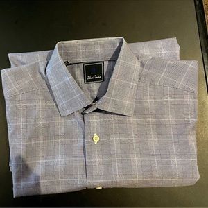 David Donahue Mens Plaid Dress Shirt